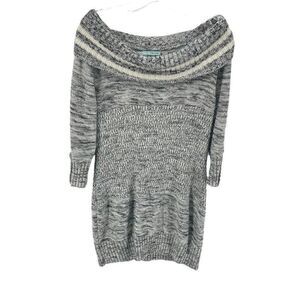 Maurices Women's Sweater Dress Off Shoulder Long sleeve Pullover Gray Size Large